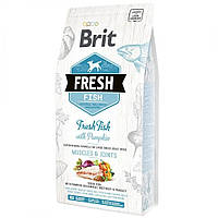 Brit Fresh Adult Large Сухий корм для дорослих собак великих порід з рибою і гарбузом 12 кг