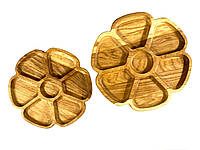 Комплект деревʼяних тарілок з натурального дерева діаметр 25 см та 30,5 см, висота 2 см