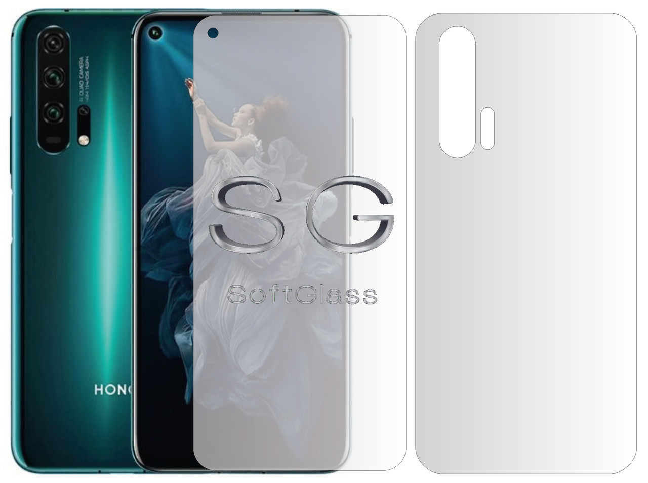 М'яке скло Honor 20 PRO Комплект: Передня та Задня панелі поліуретанове SoftGlass