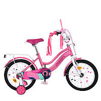 Дитячий велосипед для дівчинки Profi Wave 14 дюймів з багажником, зібраний на 75%