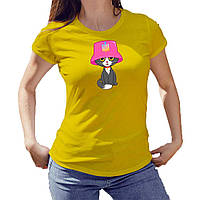Футболка жіноча JHK "Кіт в панамці з трезубом" XS Жовтий