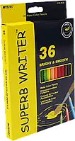 Олівці кольорові акварельні (набір 36шт + пензель) Marco Superb Writer 4120-36CB