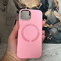Чехол MagSafe с микрофиброй розовый на iPhone 13 накладка розовая максейф розовая на айфон 13
