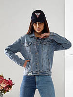 Жіноча весняна модна джинсовка з кишенями розміри XS-XXL