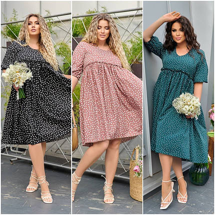 Літня красива сукня вільного крою із софту розміри батал, фото 1