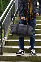 Спортивная сумка мужская найк Спортивные сумки Nike Черная сумка nike Сумка тренировочная спортивная nike Oxford 600d меланж на ПВХ основі + Екошкіра