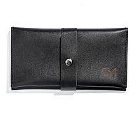Жіночий гаманець 20*10 см Чорний SM, шкіряний гаманець складний SPARK