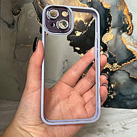 Чехол сиреневый с блестящей окантовкой камеры для Apple iPhone 13 накладка прозрачная на айфон 13