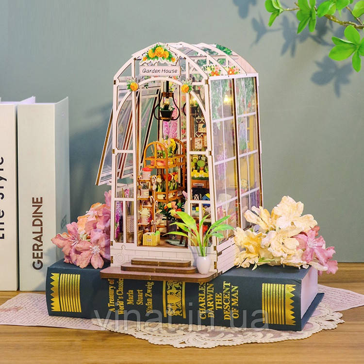 УЦІНКА! ПРИМ'ЯТА КОРОБКА! Бук Нук Садовий дім Book Nook Garden House DIY Інтер'єрний конструктор M02313
