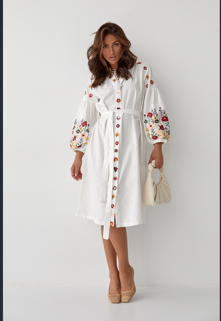 Святкова сукня з вишивкою мак, фото 1