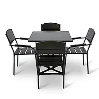 "Фиона" Комплект мебели=1 стол(80*80 см) + 4 стулья для террасы и сада набор из ДЕРЕВА СТОЙКИЙ и ПРОЧНЫЙ Венге