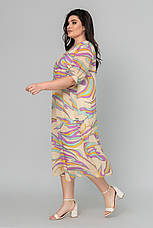 Красива шифонова сукня у великому розмірі ніжного кольору, фото 3