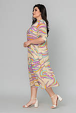 Красива шифонова сукня у великому розмірі ніжного кольору, фото 2