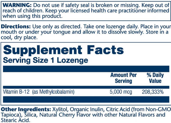 Біотин Solaray Biotin 5,000 mcg 60 lozenges, фото 3