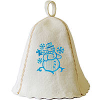 Банная шапка Luxyart "Снеговик", натуральный войлок, белая (LA-489) sl