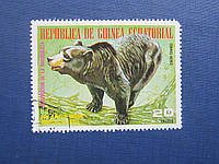 Марка Экваториальная Гвинея фауна медведь гризли гаш