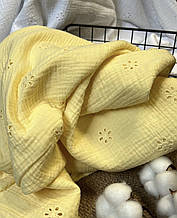 Муслін з прошвою жовтого кольору