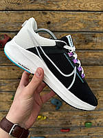 Стильные мужские кроссовки Nike Air Zoom Pegasus Run Fast демисезонные сетка текстиль черно белые