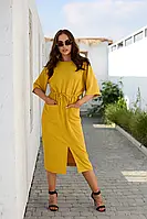 Сукня-футляр жовта літо американський креп 1333.4803