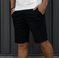 Мужские шорты трикотаж Черный (L), стильные шорты для мужчин, повседневные шорты AURA