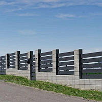 Паркан Ранчо 100мм чорний 9005 горизонтальний металевий односторонній заповнення, фото 3