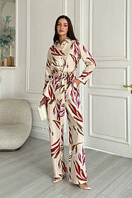 Жіночий костюм з костюмної тканини лляного переплетіння  44-50 розміри