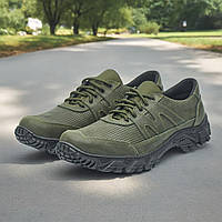 Мужские тактические летние кроссовки кожаные (перфорация) олива военные, армейская обувь на лето, размер 39-46
