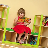 Дитяча шафа для Книг та Іграшок з відкритими полицями та диванчиком DS-150