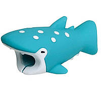 Cute Animal Bite Cable Protector Blue Dotted Shark