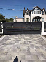 Паркан Ранчо 100мм чорний 9005 горизонтальний металевий односторонній заповнення, фото 2