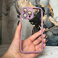 Чехол сиреневый с защитой камеры для Apple iPhone 13 Pro Max накладка противоударная сиреневая на 13 про макс