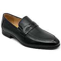 Чоловічі класичні туфлі лофери чорні шкіряні  Sergio Billini Z840-6 розмір 40