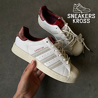 Женские кроссовки Adidas Superstar Classic White Red, Кроссовки adidas Originals Superstar белые