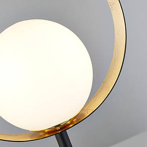 Настільна лампа Orbital метал/опалове скло чорний/золото, фото 3