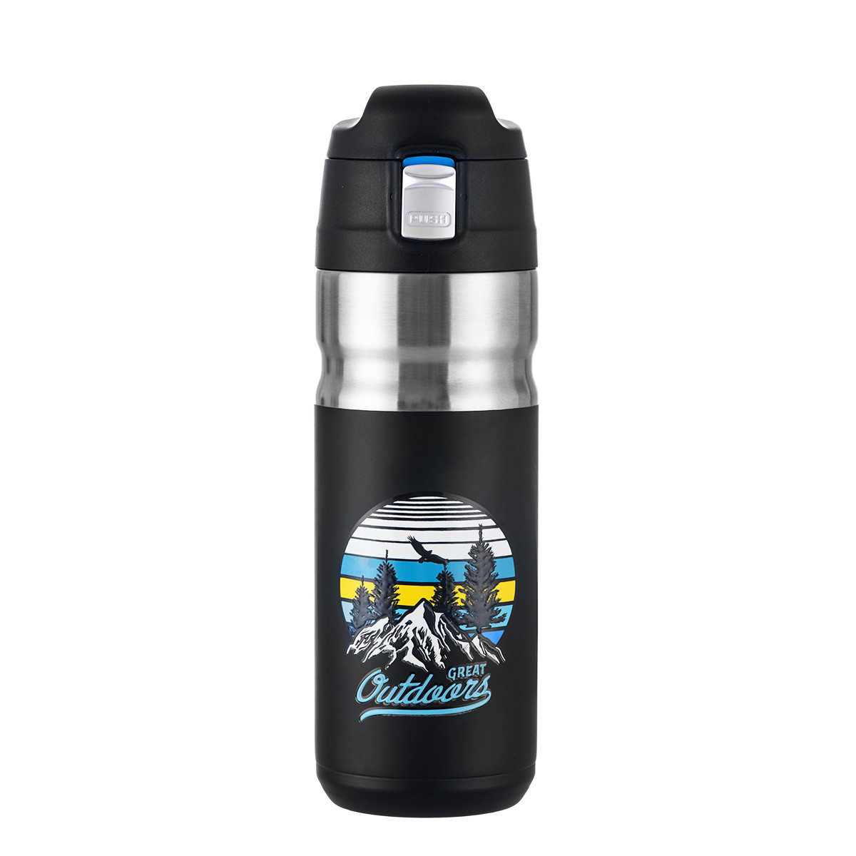 Термокружка Naturehike Vacuum Bottle 500 мл NH19SJ009 black/blue, фото 1