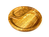 Деревʼяна тарілка з натурального дерева діаметр 25 см, висота 2 см, тарілка для закусок