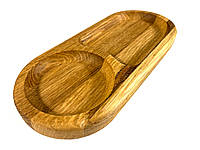Деревянная тарелка овальная из натурального дерева, закусочная тарелка 20х10х2 см
