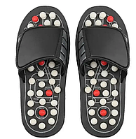 Масажні капці massage slipper, Акупунктурні рефлекторні капці для ніг Чорні