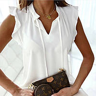 Оригинальная короткая блузка с коротким рукавом белый