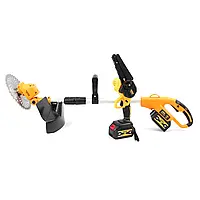 Садовый аккумуляторный набор 2 в 1 DeWalt 48V, Сучкорез мини-пила для обрезки + Кусторез электрический триммер