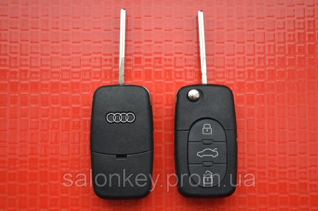 Audi A3, A4, A6, A8, S6, S8, TT викидний ключ 3 кнопки Під батарейку 2032