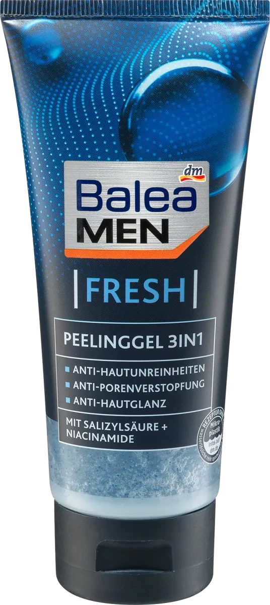 Пілінг + гель для обличчя Balea men Peelinggel Fresh, 100 мл.
