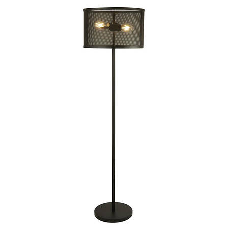 Fishnet 2LT Floor Lamp - Matt Black Metal & Mesh Shade, фото 3