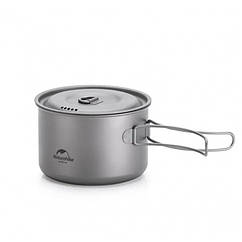 Каструля титанова зі складною ручкою 800 мл Naturehike NH18T101-A сірий