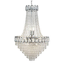 Louis Phillipe  11Lt Chandelier - Chrome Metal & Crystal