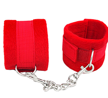 М'які сексуальні наручники, еротичні наручники червоний БДСМ, червоні плюшеві манжети