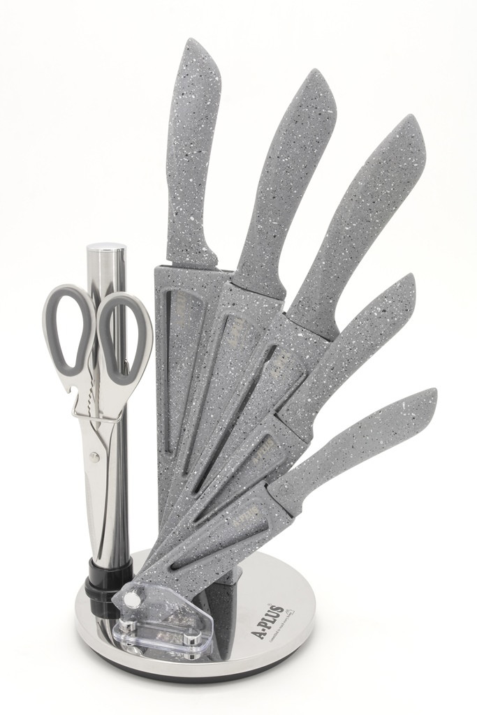 Набор ножей 7 предметов, мраморное покрытие A-PLUS 0996 Im_550 - фото 1 - id-p2195052869