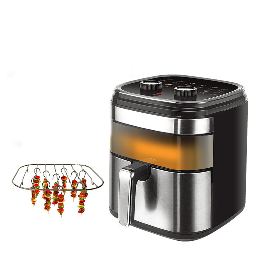 Аерофрітюрниця на 7 л з гратами та невеликими шампурами 1500 Вт Air Fryer R.5354 Фритюрниця на кухню, фото 1