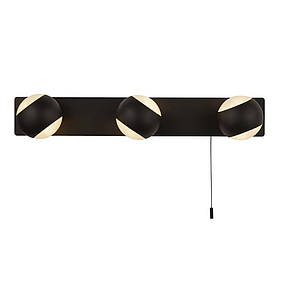 Flare 3Lt Wall Light - Black Metal & Opal Glass, фото 1
