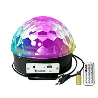 Светодиодный диско шар Bluetooth Music Ball, 9 кольорів, обертається під музику